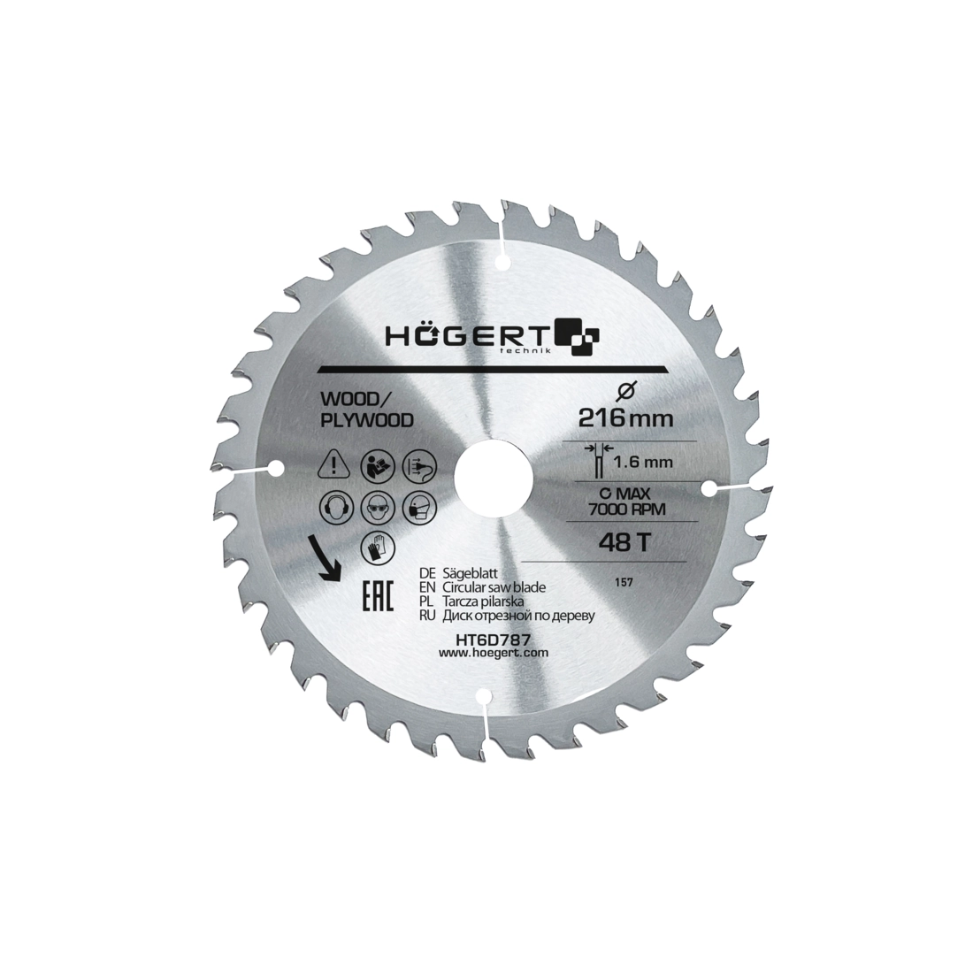 HT6D787 1 HOEGERT list kružne pile/cirkulara za drvo 216 mm 60 Z HT6D788 (Kopiraj)