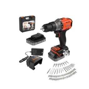 Black+Decker aku udarna bušilica sa 80-dijelnim setom pribora 18V 2x2.0Ah BCD383D2XKA