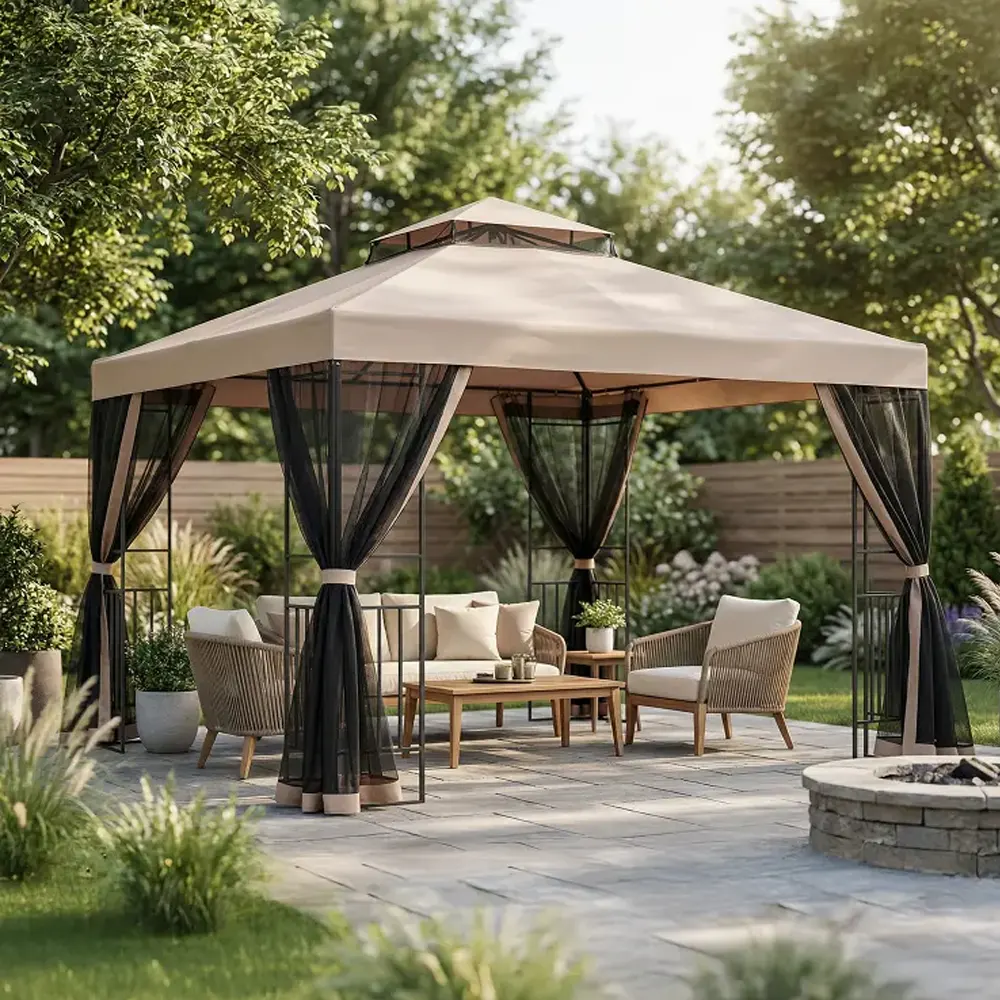 Ruris metalna tenda Pergola 295395 sa ručno podesivim krovom - 395x295x220cm (Kopiraj)
