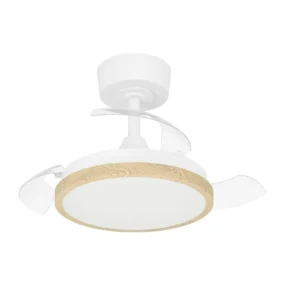EGLO stropni plafonski ventilator sa LED rasvjetom Malpica bijela-drvo