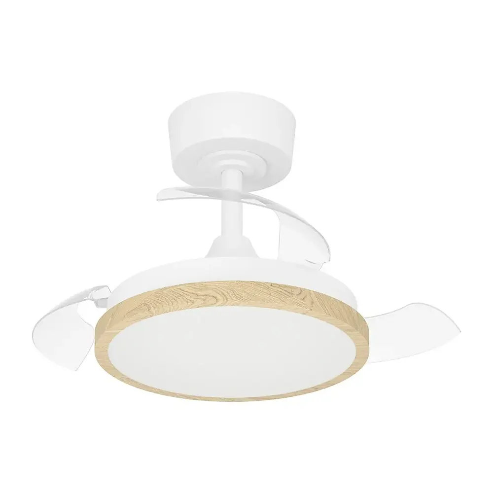 EGLO stropni plafonski ventilator sa LED rasvjetom Malpica bijela-drvo