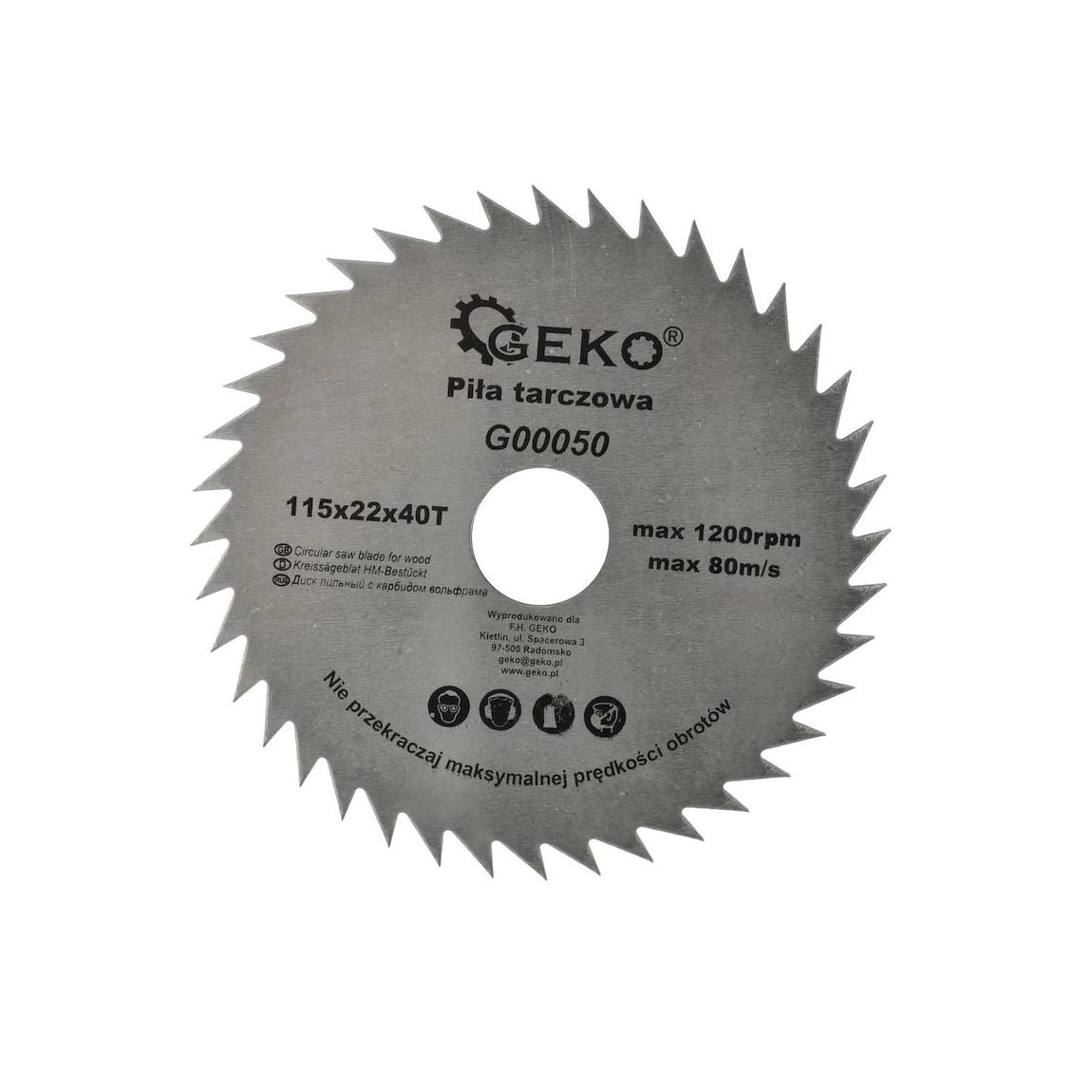 2G00050 Geko rezna ploča za drvo 125 x 22.23 mm 40Z G00051 (Kopiraj)